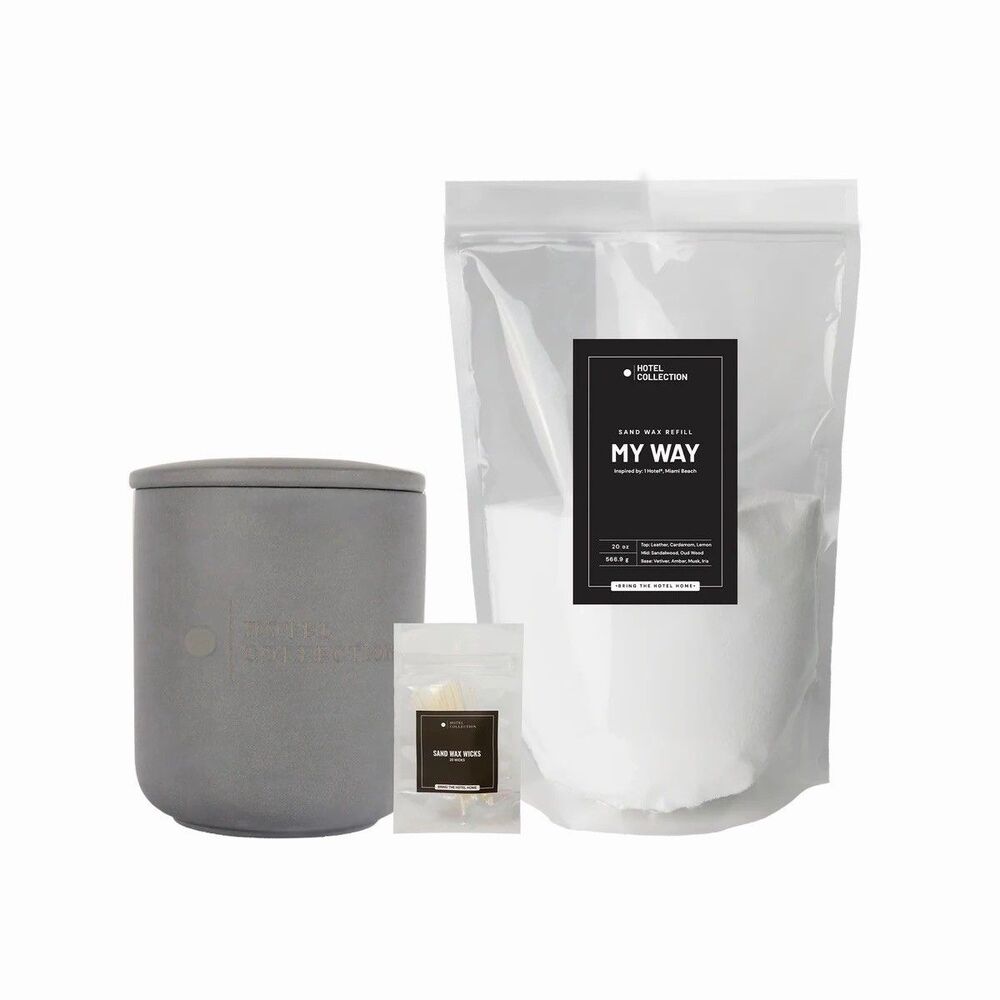 Aroma360 My Way Petite Ceramic Sand Wax Candle Set Charcoal 20oz Hard To Find
